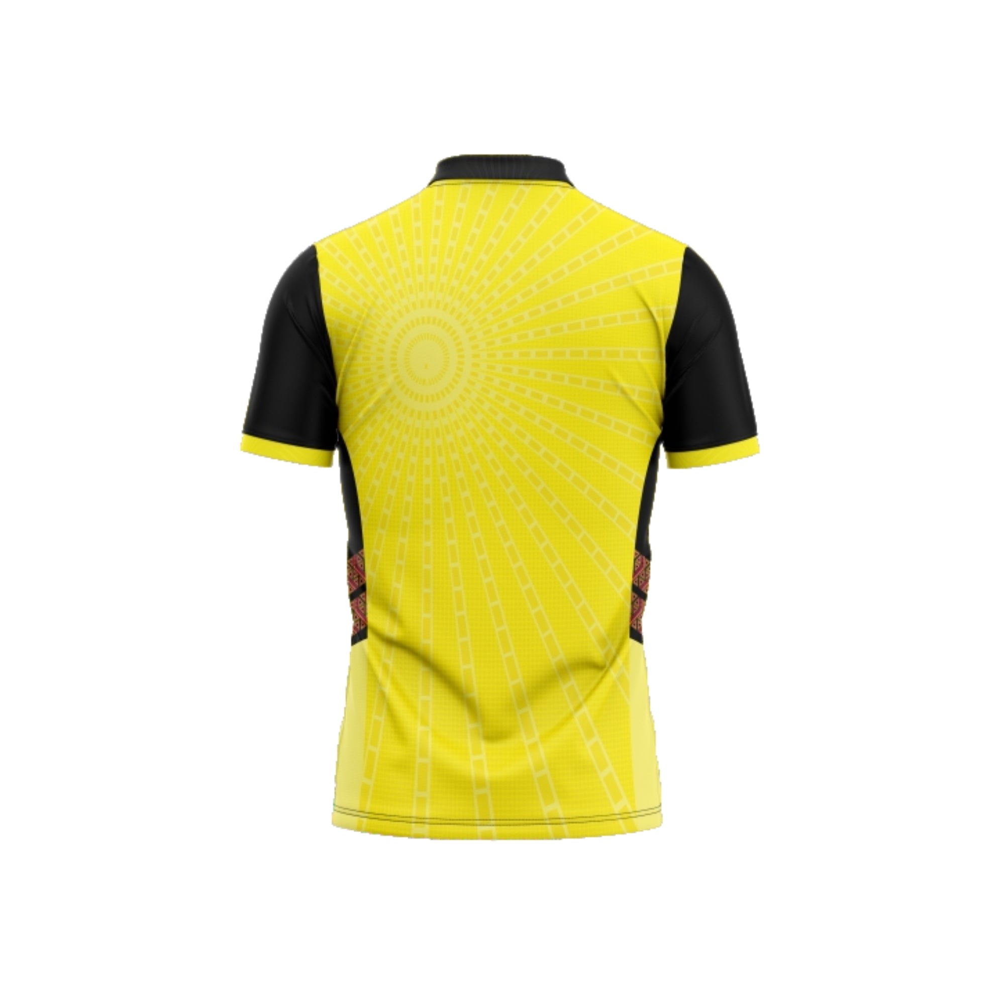 Yellow and black sports jersey on a white background