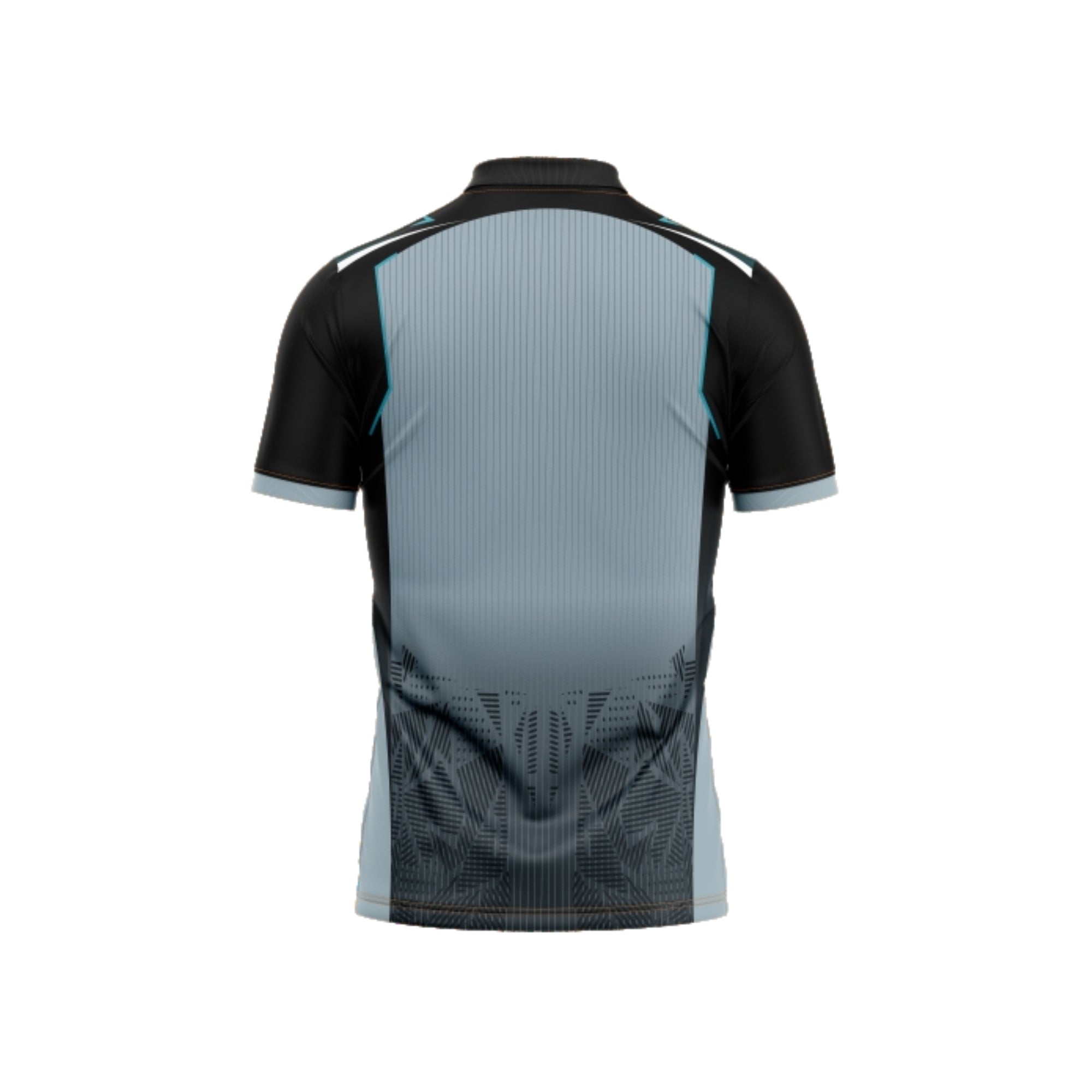 Black and gray sports jersey on a white background