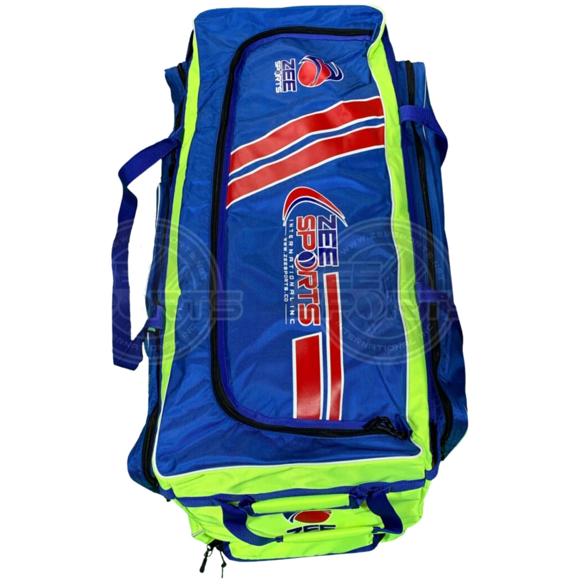 Zee Sports Cricket Kit Bag Lime Green with Blue Color Combination Dual Compartment