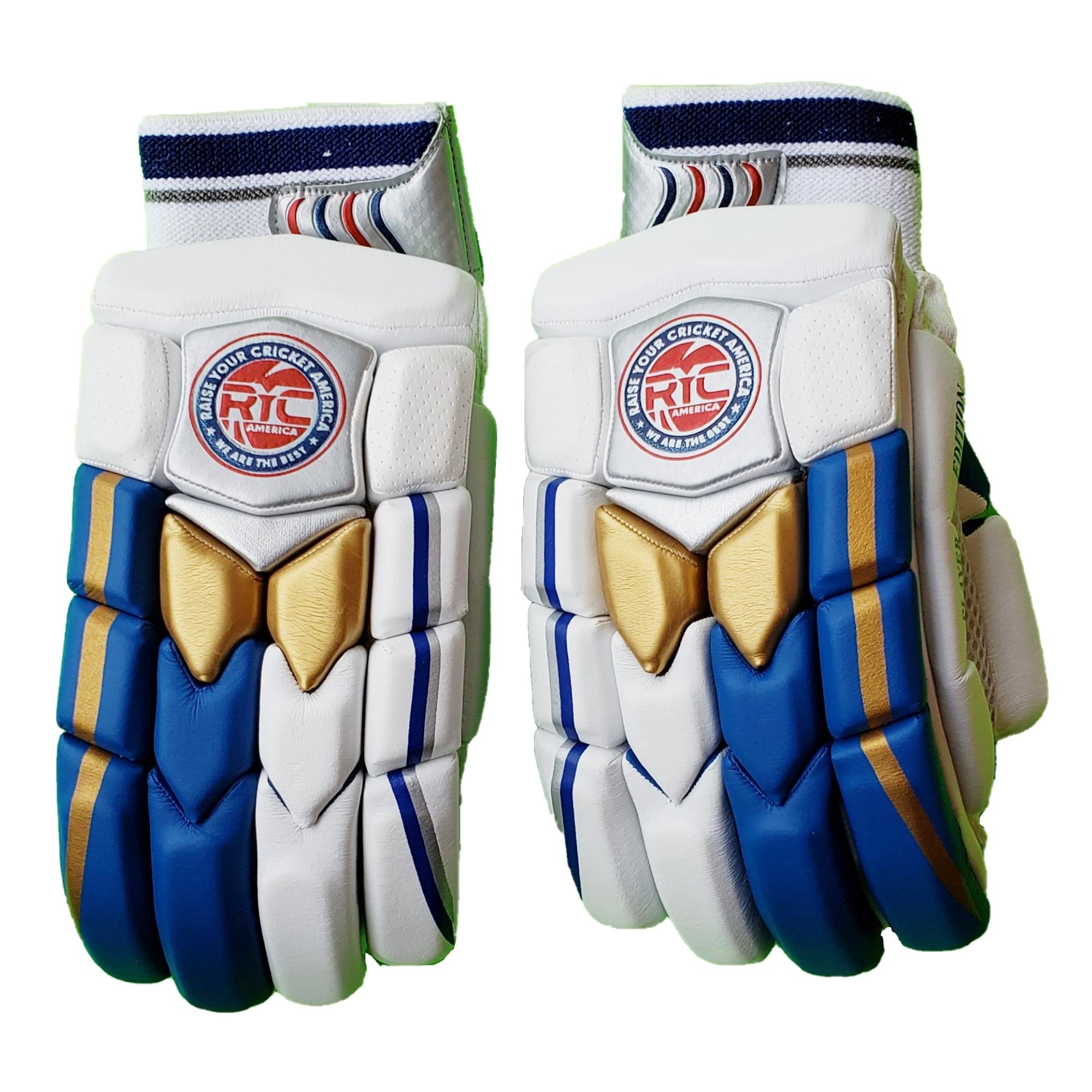 Zee Sports RYC Cricket Batting Gloves Player Edition Blue Golden