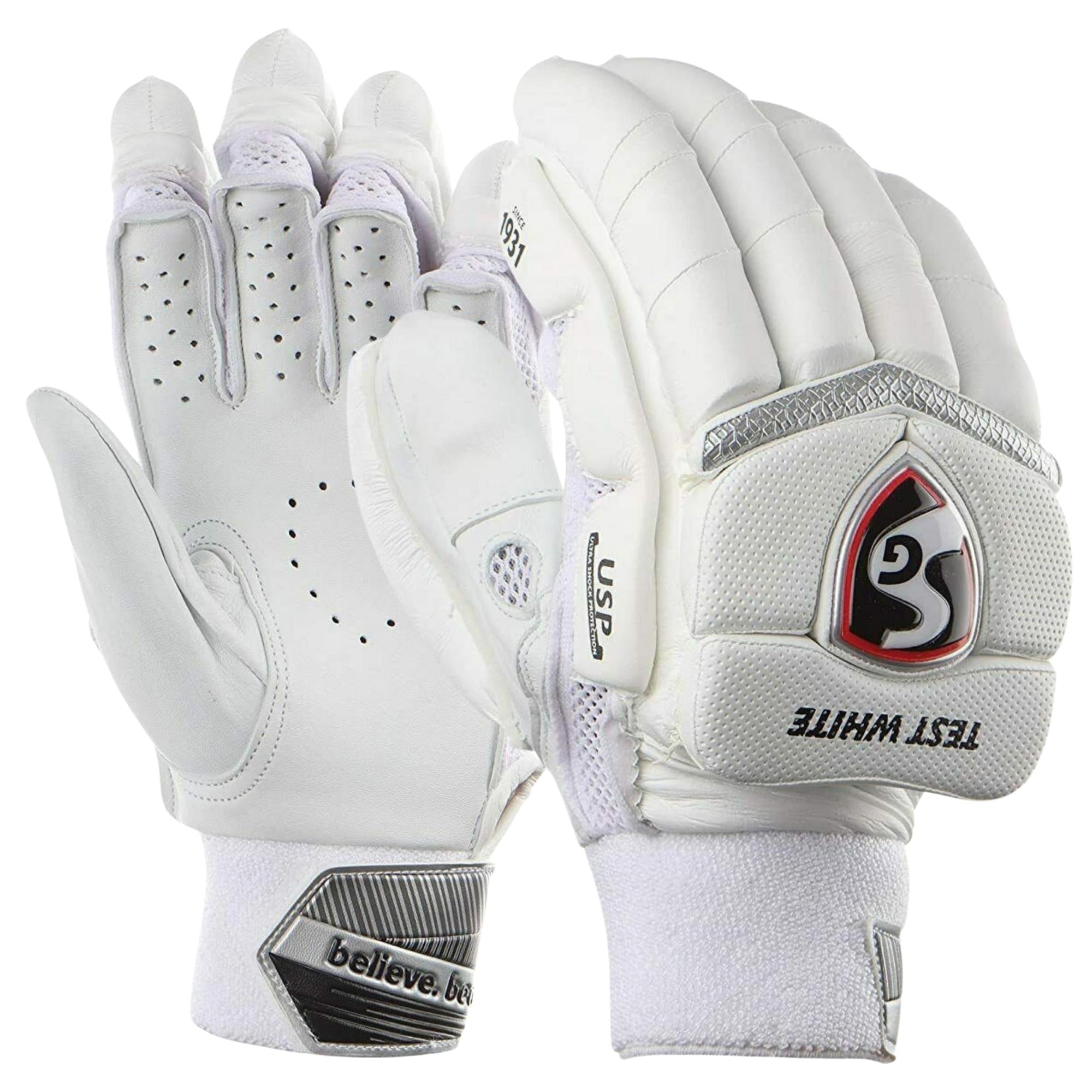 SG Batting Gloves TEST WHITE