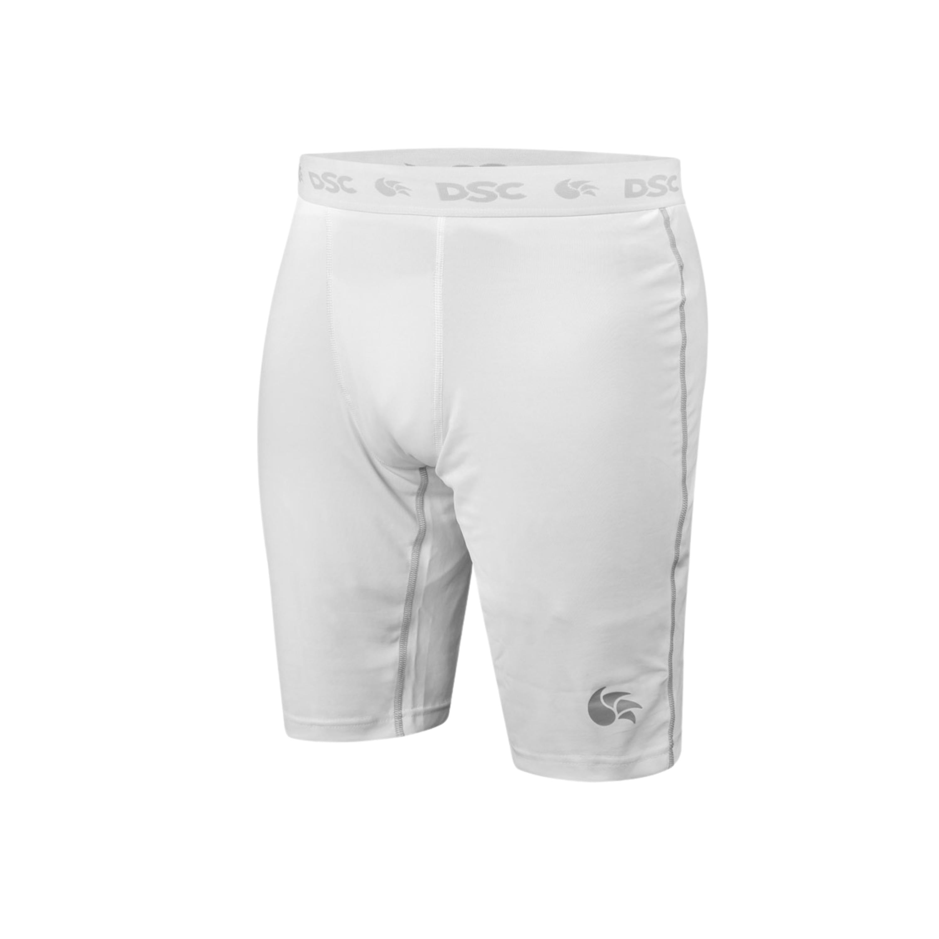 DSC Compression Half Thigh White Shorts