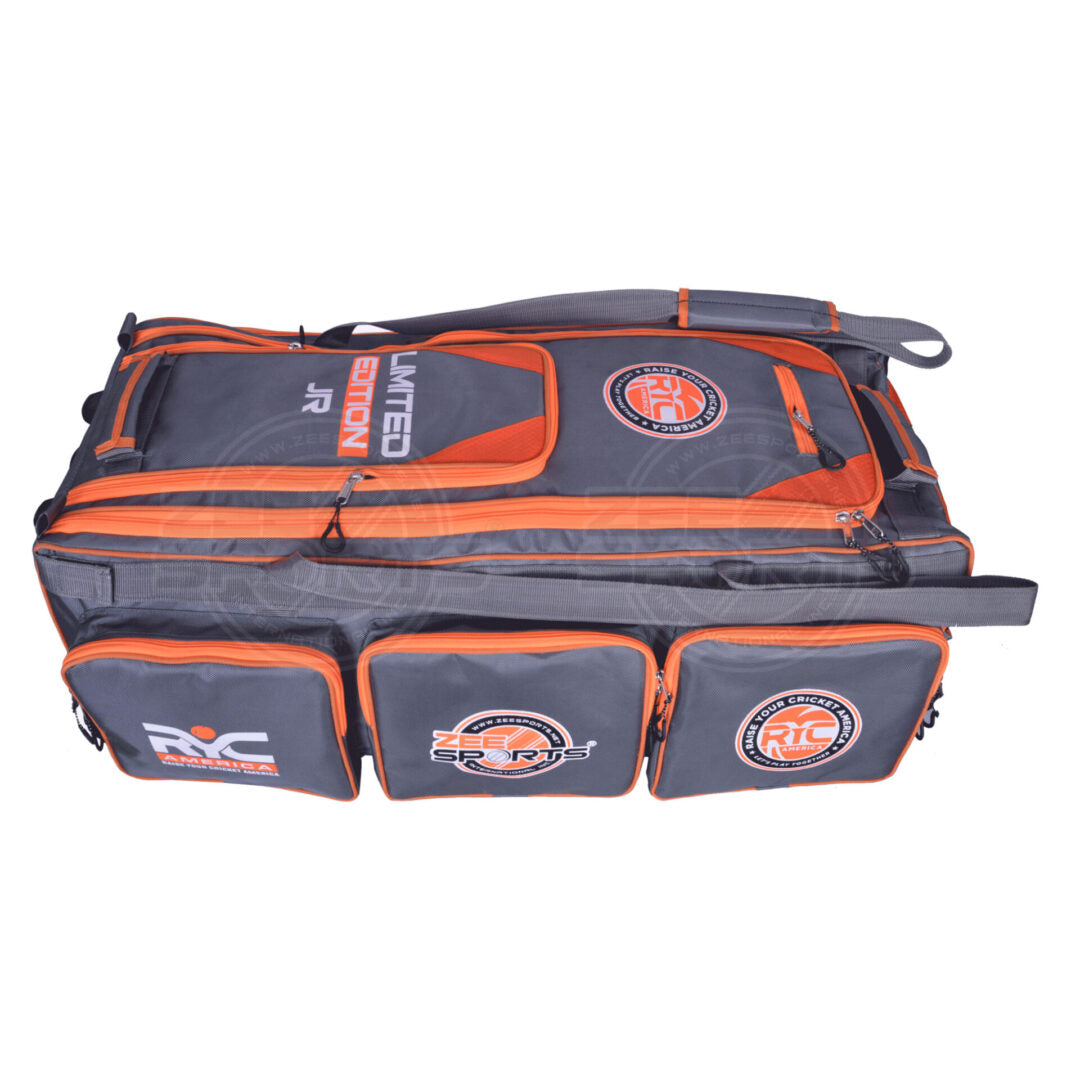 Zee Sports Limited Edition JR Wheelie Kit Bag | Gray Orange